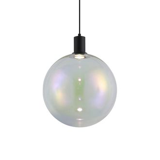 QAZQA Qazqa L&aacute;mpara Colgante De Dise&ntilde;o Negra Con Cristal Arco&iacute;ris De 35