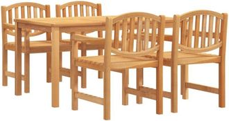 vidaXL 5 Piece Garden Dining Set Solid Wood Teak vidaXL
