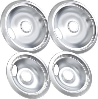 OEM Juego De 4 Bandejas Antigoteo Para Estufa - Dise&ntilde;o Reforzado Para Evitar Que Se Doblen Y Se Oxiden - Incluye 2 Bandejas De 6 Pulgadas Y 2 De 8 Pulgada