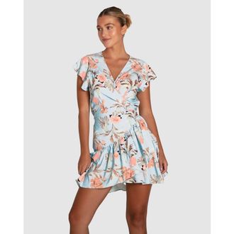 Belle & Bloom Love Shack Mini Wrap Dress in Light Blue at Nordstrom, Size X-Small Au