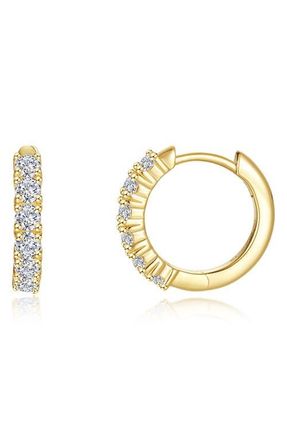 Lafonn Alexa Pav&eacute; Simulated Diamond Huggie Hoop Earrings in Gold at Nordstrom