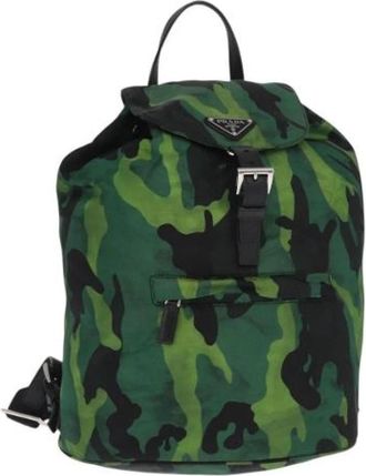 Prada Pre-owned Nylon Rugzak - unisex - Vintage Rugzakken - Groen - ONE Size - Nylon - Vintage