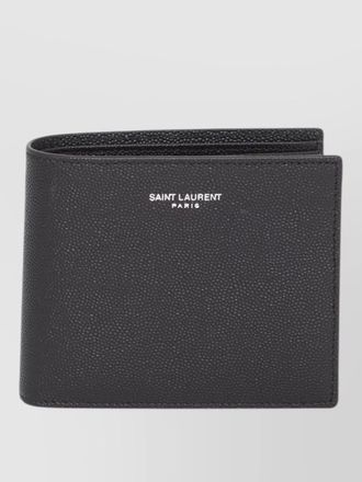 Saint Laurent horizontal wallet bi fold texturized calfskin