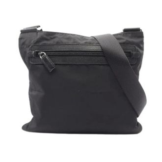 Prada Pre-owned Cross Body Bags, female, Black, Size: ONE SIZE Pre-owned Viaggio Nylon Saffiano Leather Shoulder Bag