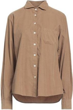 Artigiano Corduroy Long Sleeve Shirt for Women in Brown with Classic Collar