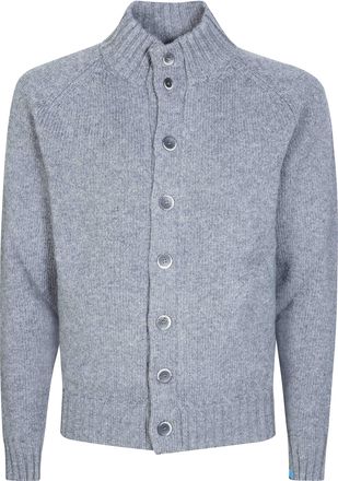 Altea Textured High Collar Buttoned Cardigan