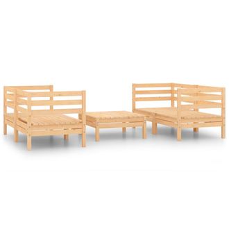 vidaXL Juego De Muebles De Jard&iacute;n 5 Piezas Madera Maciza De Pino Vidaxl