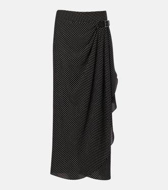 Tom Ford Polka-dot silk midi skirt