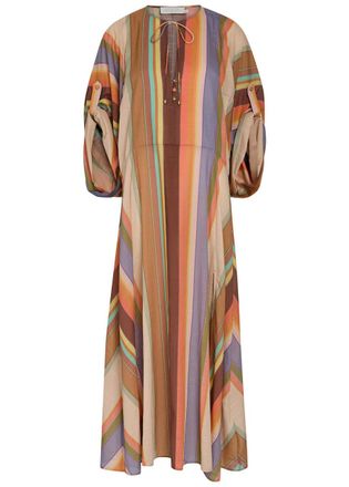 Zimmermann Solstice Striped Cotton Tunic Midi Dress - Multicoloured - 4 (UK 16 / XL)
