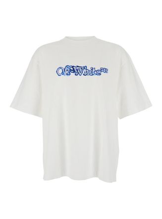 Off-white Cloudy Arrow White Crewneck T-Shirt With Logo Lettering On The Front And Maxi Arrows On The Rear In Cotton Man