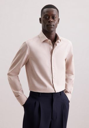 Seidensticker Flanellhemd SEIDENSTICKER Schwarze Rose, Herren, Gr. XL (43), normale &Auml;rmell&auml;ngen, beige, 100% Baumwolle, unifarben, slim fit, 2-Knopf-Manschette, Hem