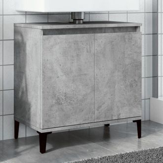 vidaXL Armario De Lavabo Madera Contrachapada Gris Hormig&oacute;n 58x33x60cm Vidaxl