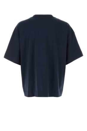 Dries Van Noten Mens Midnight Blue Cotton Heno Oversize T-Shirt Navy T-shirts And Polos