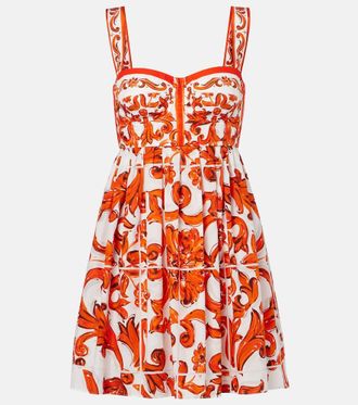 Dolce & Gabbana Majolica cotton poplin minidress