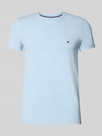 Tommy Hilfiger Slim Fit T-Shirt aus Baumwoll-Mix in Bleu, Gr&ouml;&szlig;e XXL