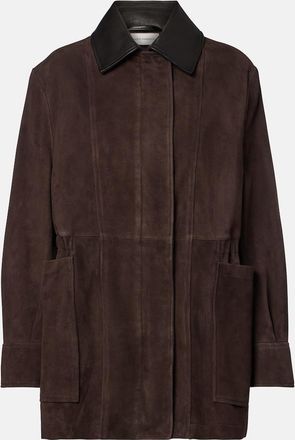 Nour Hammour Grange leather-trimmed suede jacket