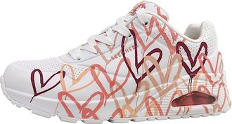 Skechers Womens UNO Spread The Love Sneaker, White Wcrl, 3 UK