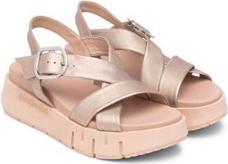 Nero Giardini Slingback Platform Sandal in Sand Metallic at Nordstrom, Size 11Us