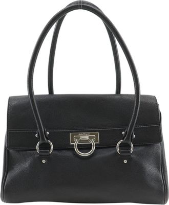Ferragamo Black Leather Tote Bag (Pre-Owned)