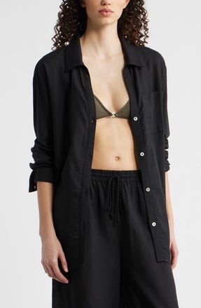 Nordstrom Cover-Up Shirt in Black at Nordstrom, Size X-Large