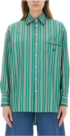 Etro Shirt - Dames - Overhemden - Groen - S - Katoen - Overhemden