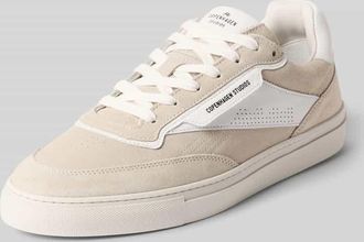 Copenhagen Sneaker aus echtem Leder mit Logo-Detail in Hellgrau, Gr&ouml;&szlig;e 40