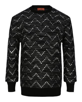 M Missoni Zig-Zag Crewneck Pullover Sweater