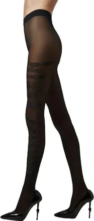 Philipp Plein Black Crystal Plein Nylon Tights, Brand Size 1 (X-Small)