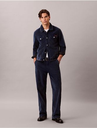 Calvin Klein Jeans Calvin Klein Mens Baggy Washed Corduroy Pants - Blue - 30W x 30L