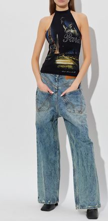 VETEMENTS Top With Print, Womens, Black