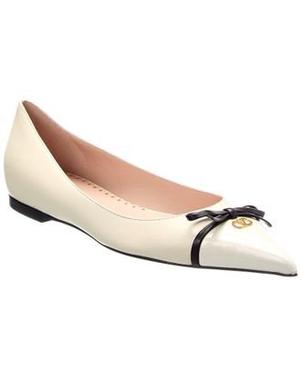Valentino Vlogo Leather Ballerina Flat