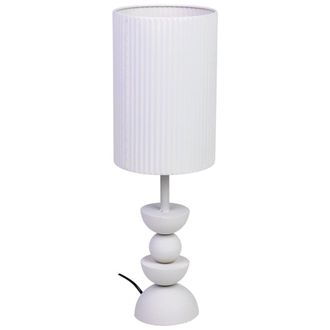 Wanderlust Deco L&aacute;mpara de mesa de metal blanco 18x18x56h cm