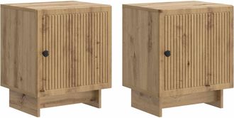 vidaXL Armario De Noche 2 Uds. Roble Artisan 43 X 34,5 X 50 Cm Vidaxl