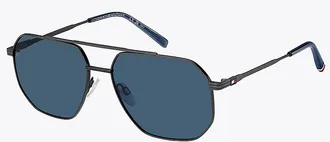 Tommy Hilfiger Mens Geometric Navigator Frame Sunglasses - Blue