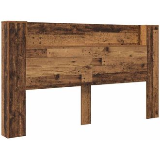 vidaXL Headboard Cabinet with LED Old Wood 180 x 16.5 x 103.5 cm vidaXL