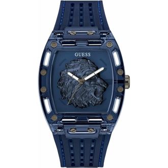 Guess Gw0959G1 Horloge - Heren - Accessoires - Blauw - Maat: ONE Size Leer