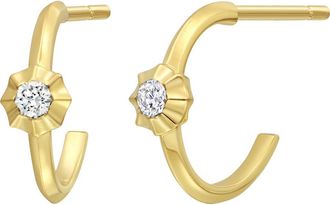 Bony Levy Monaco Diamond Hoop Earrings in 18K Yellow Gold at Nordstrom