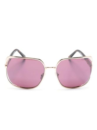 Tom Ford Eyewear Goldie square-frame sunglasses - women - Metal - 60 - Brown