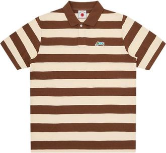 Icecream Running Dog Gestreepte Polo - Heren - Polos - Bruin - M - Katoen - Tops