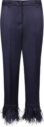 Incotex Cropped broeken - Dames - Vrijetijds broeken - Blauw - S - Leer - Broeken