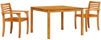 vidaXL Conjunto De Comedor De Jard&iacute;n 3 Pcs Marr&oacute;n Vidaxl