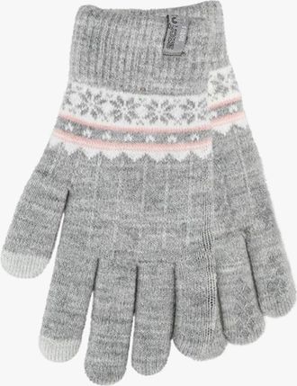 Totes Womens Totes Toasties STRETCH KNITTED Womens Touchscreen Gloves Grey Fair Isle - Multi