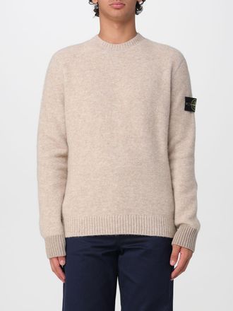 Stone Island Maglia girocollo in misto alpaca con patch logo Compass sulla manica