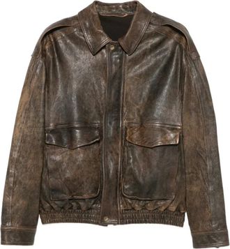 Salvatore Santoro Jassen, Heren, Bruin, L, Leer, 51627 U Leren Jas