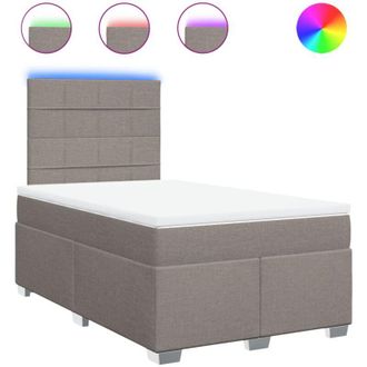 vidaXL Vidaxl - Cama Box Spring Con Colch&oacute;n Tela Gris Taupe 120x200 Cm