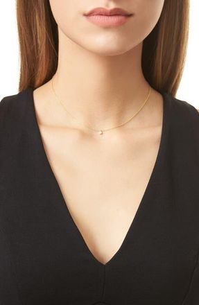 Zo&euml; Chicco 14K Gold Bezel Birthstone Necklace in Yellow Gold/Opal at Nordstrom, Size 16 In