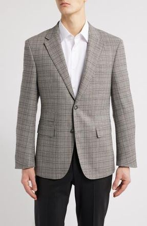 BOSS Jarrod Check Stretch Wool Sport Coat in Silver at Nordstrom Rack, Size 46