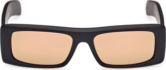 adidas Rectangular Sunglasses in Matte Black/Brown Mirror at Nordstrom Rack