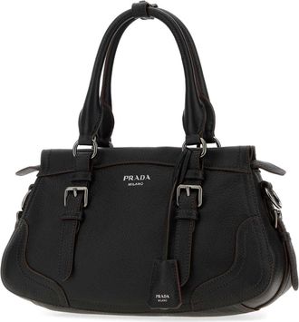 Prada Womens Milano Shoulder Bag Black Deer