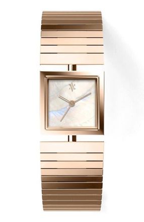 Vanna Linea Gemstone Watch in White Pearl-Rose Gold at Nordstrom